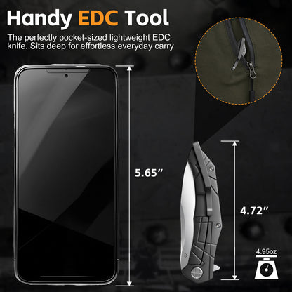 Pocket EDC Knife,3.8" D2 Steel V907