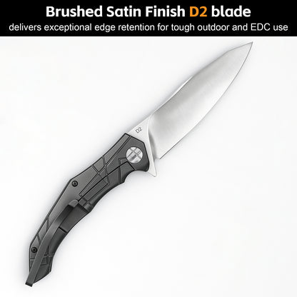 Pocket EDC Knife,3.8" D2 Steel V907