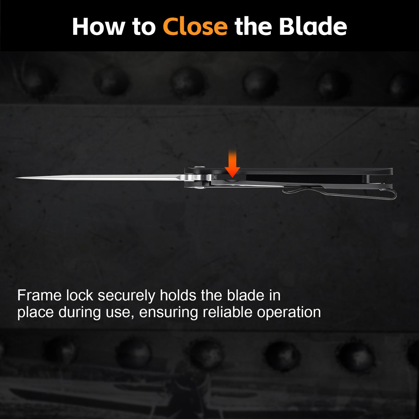 Pocket EDC Knife,3.8" D2 Steel V907