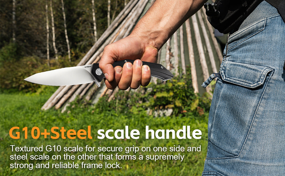 Pocket EDC Knife,3.8" D2 Steel V907